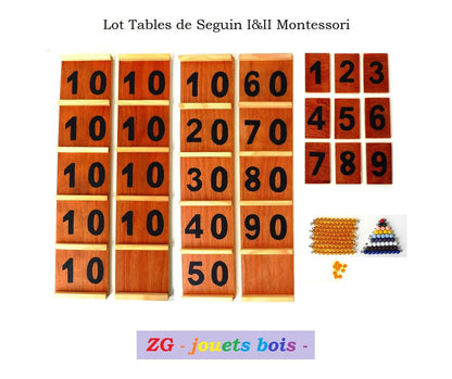 table seguin montessori 1 et 2 lot economique avec perles orange