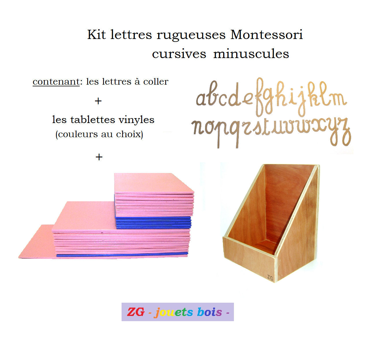 Letras ásperas Montessori, cursivas minúsculas
