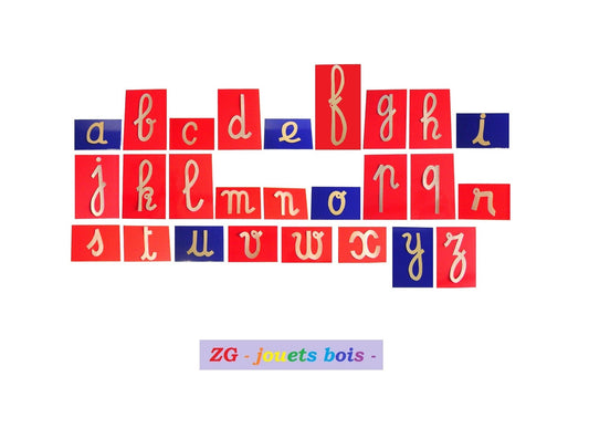 Montessori Rough Letters, Lowercase Cursives