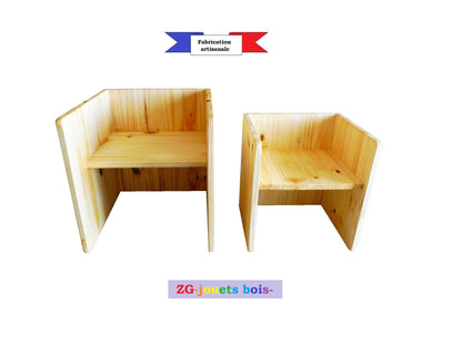 LOT Table et chaises cube Montessori