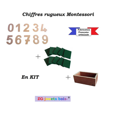 chiffres rugueux montessori en kit version française fait main