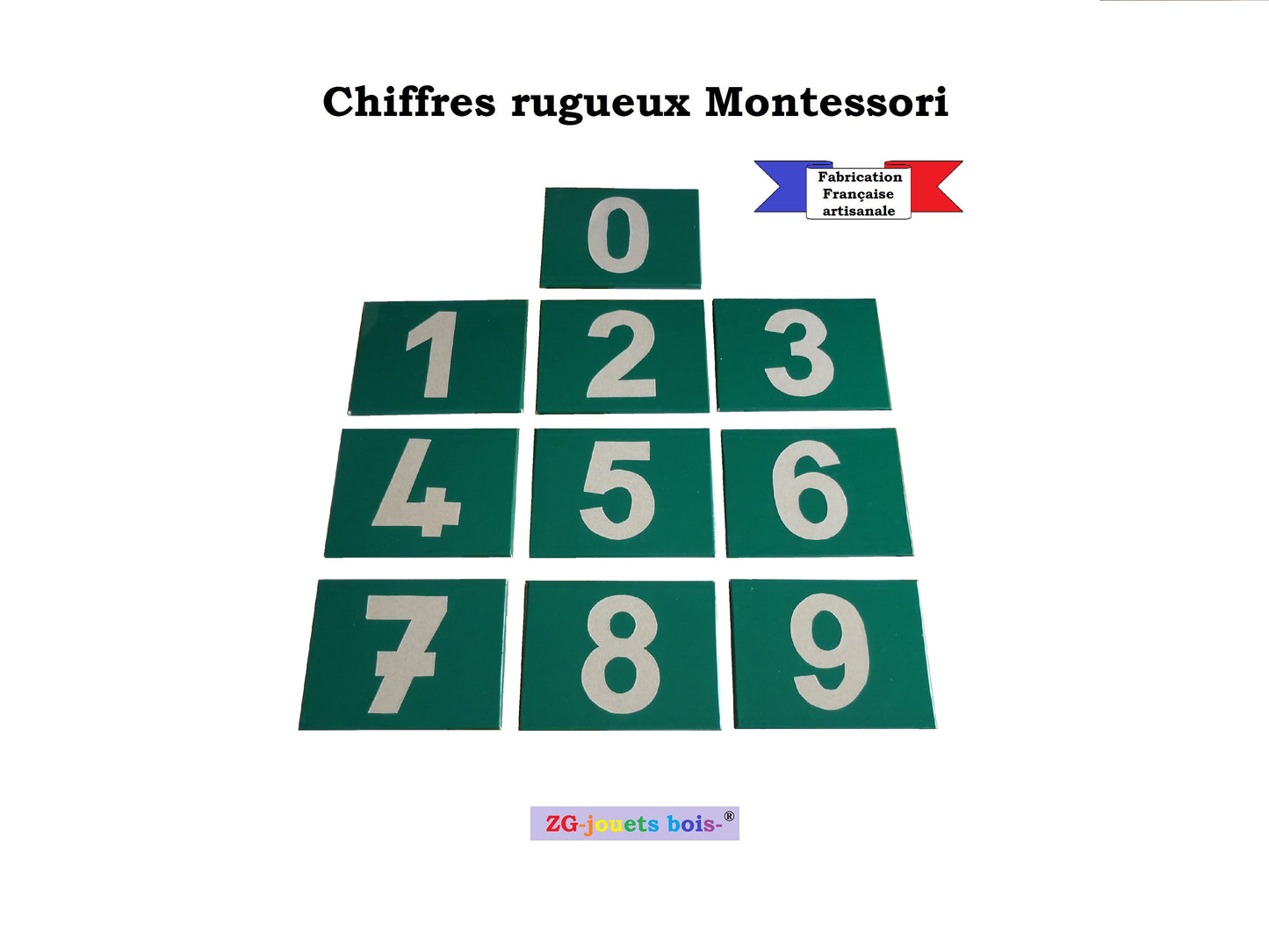 chiffres rugueux francophones montessori fait main