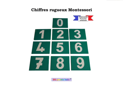 chiffres rugueux francophones montessori fait main