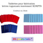 tablettes pour fabrication de lettres rugueuses montessori scripts majuscules ou minuscules, couleurs au choix, rouge et bleu ou rose et bleu, réalisation ZG-jouetsbois-