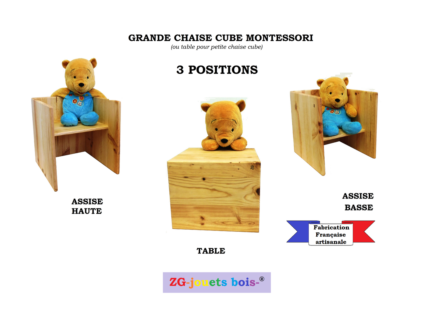 Grande chaise cube ou table pour petite chaise cube