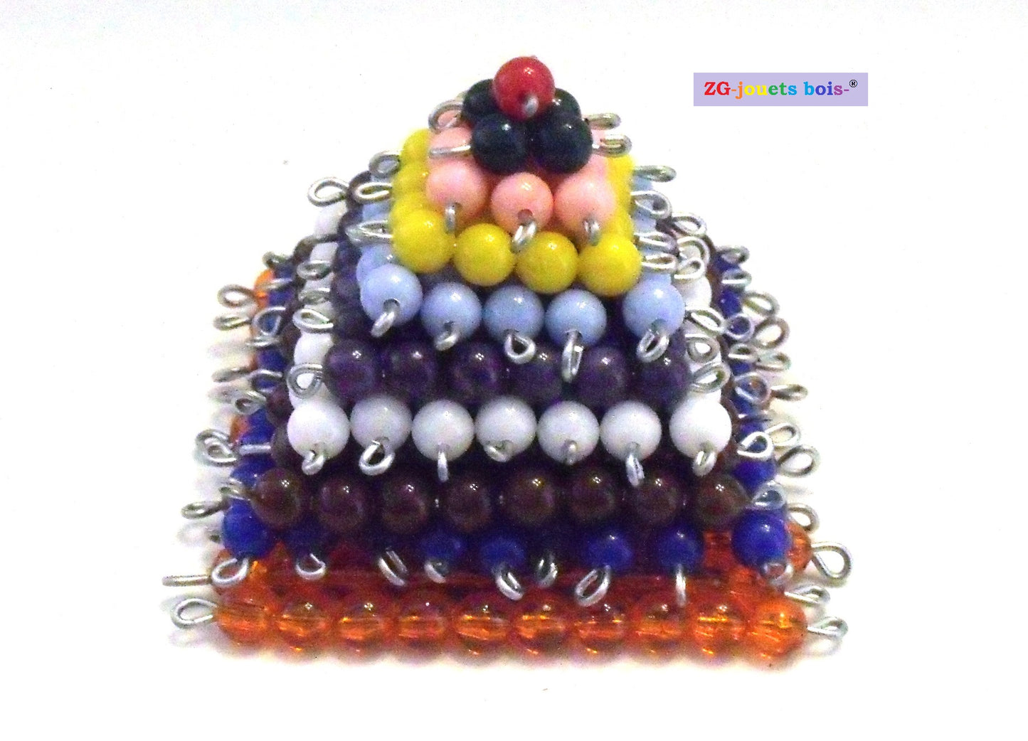 385 Perles seules pour fabriquer la pyramide Montessori10 orange ou doré